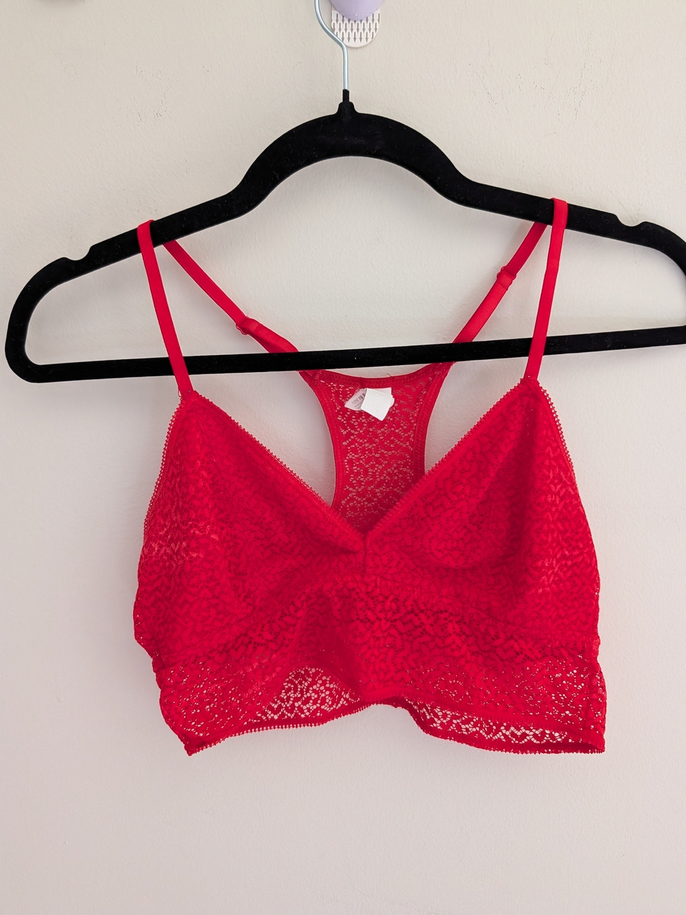 DKNY Red Lace Bralette Size M